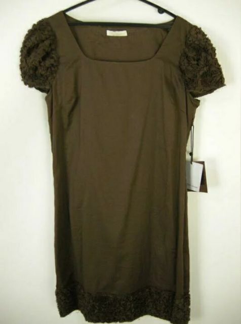 最安値で販売します。 レディース SCERVINO Street シェルビーノストリート SILK シルク 混コットン ワンピース ブラウン サイズ40 44 ドレス 1点限り