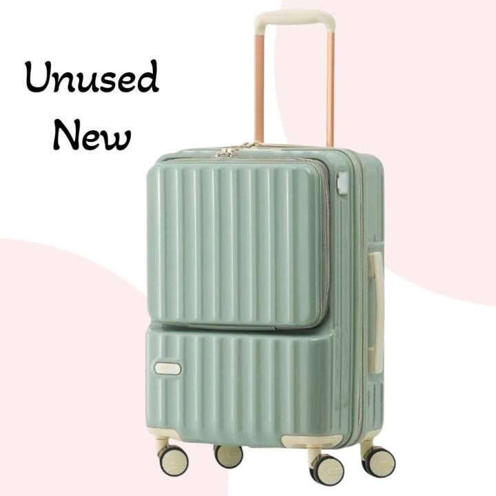 ♥ キャリーケース Sサイズ 37L TSAロック 機内持込 USB充電ポート 耐衝撃 軽量 旅行用 スーツケース グリーン おしゃれ