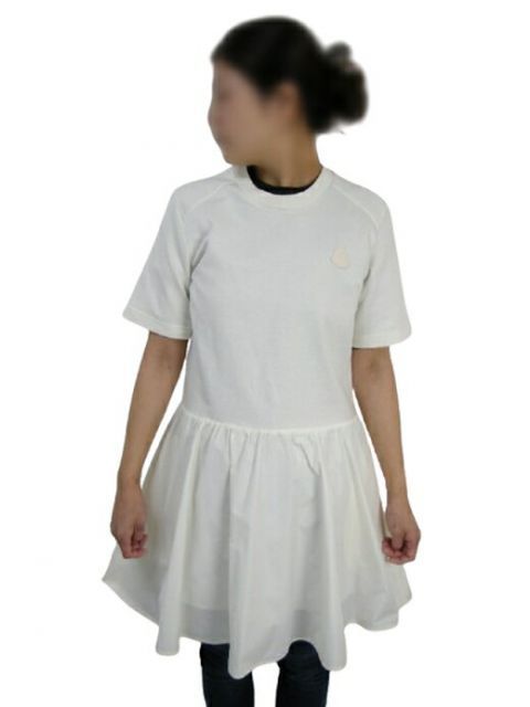 MONCLER モンクレール ABITO CORTO フリルワンピース フリルドレス ロングTシャツ コットンドレス LONG TEE DRESS レディース 2025SS 春夏 034ホワイト系 白 WHITE サイズXS S M 8I00019-89A