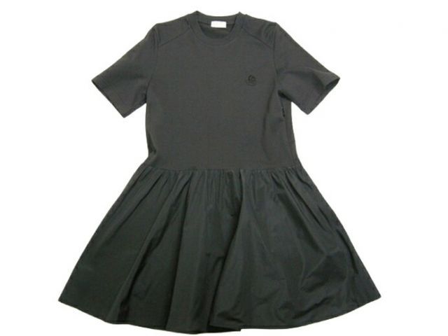 MONCLER モンクレール ABITO CORTO フリルワンピース フリルドレス ロングTシャツ コットンドレス LONG TEE DRESS レディース 2025SS 春夏 999 ブラック BLACK 黒 サイズS 日本女性サイズM相当 8I0