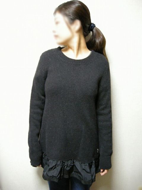 全国一律送料無料。 MONCLER モンクレール MAGLIONE TRCICOT GIROCOLLO アルパカニット フリルニットワンピース ニットドレス ロングニットセーター フリルドレス ABITO アビト チュニック DRESS レディース 2014-2015AW 秋冬