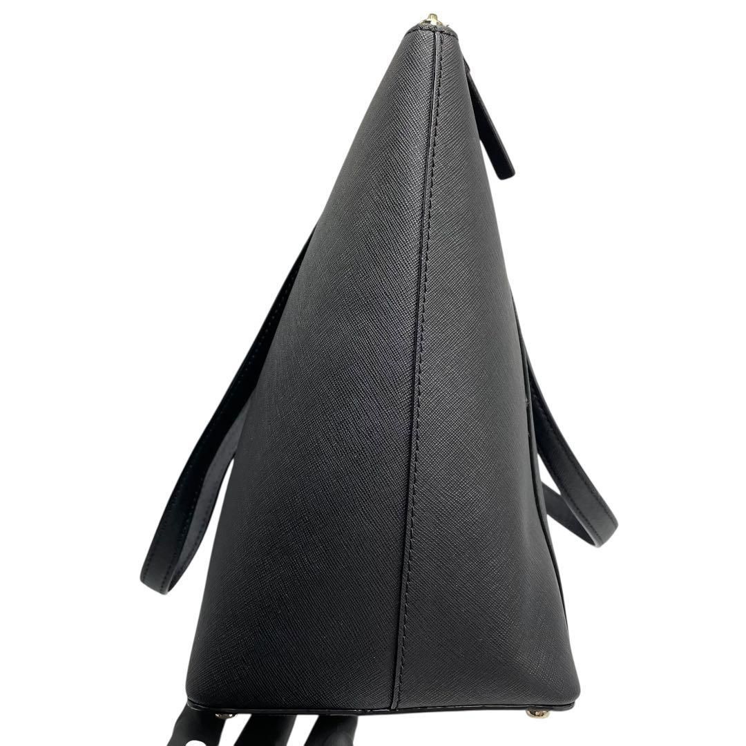 極美品 Kate Spade トートバッグ サフィアーノレザー ブラック A4可