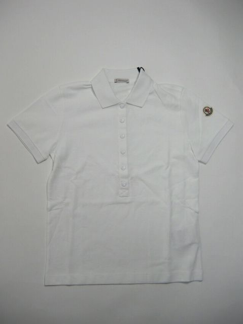  MONCLER モンクレール SS POLO ポロシャツ ポロTシャツ TEE POLO-SHIRT 半袖カットソー レディース 2025-2025 AW 秋冬 001 ホワイト 白 WHITE サイズXS S M 093-8 A 00005-84720 五分袖 七分袖 ポロシャツ