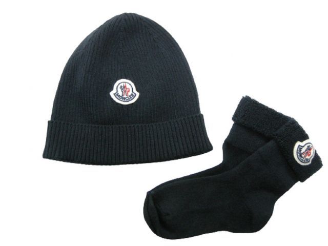 MONCLER モンクレール COMPL TRICOT BERRET 小物セット ニットキャップ 帽子 CAP キャップ ソックス 靴下 キッズ ベビー BABY 赤ちゃん 子供用 2020-2021AW 秋冬 778 ダークネイビー系 イタリア製 9N70