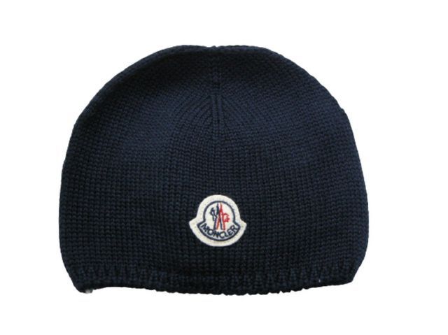 MONCLER モンクレール BERRETTO ベビー ニットキャップ 帽子 ニットCAP ワッチキャップ ビーニー ベビーサイズ3XS 2XS XS 赤ちゃんサイズ 2018-2019AW 秋冬 778 ダークネイビー系 キッズ BABY KIDS