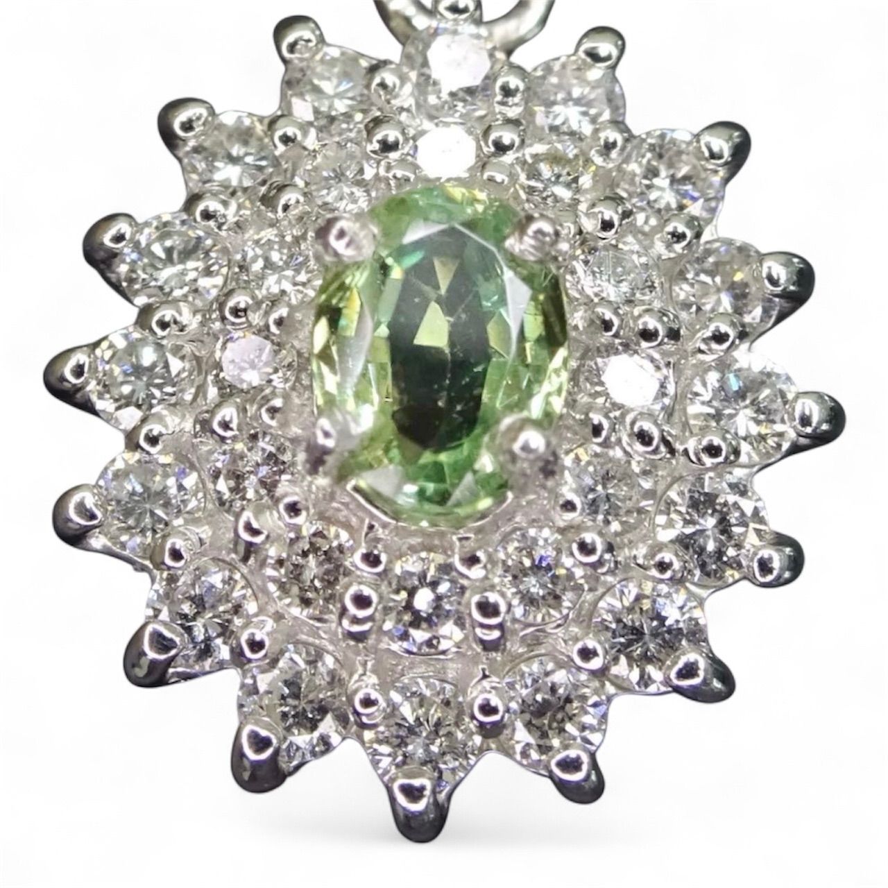 プラチナ pt850 ジュエリーマキ 天然クリソベリル0.24ct 天然 