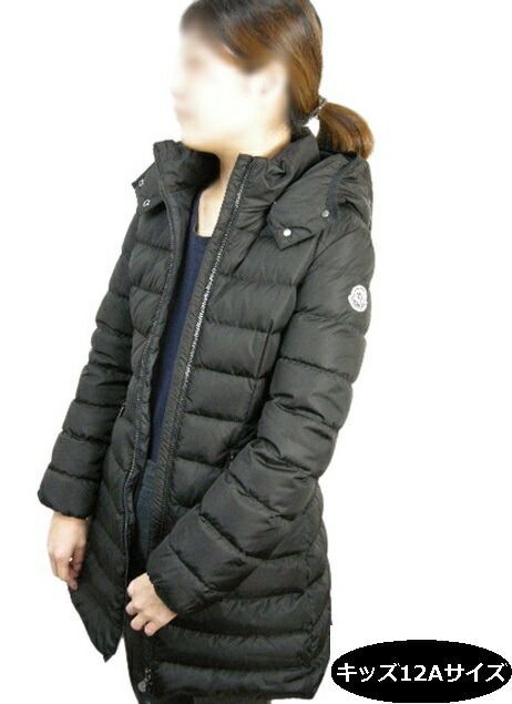  【MONCLER/モンクレール/CHARPAL/シャーパル/キッズ12Aサイズ(大人女性可) KIDS/キッズ/ガール/子供/2019-2020AW/秋冬/フード付きダウンコート/ロングコート/ダウンジャケット/999/ブラック/黒/サイズ12A Gジャン・デニムジャケット