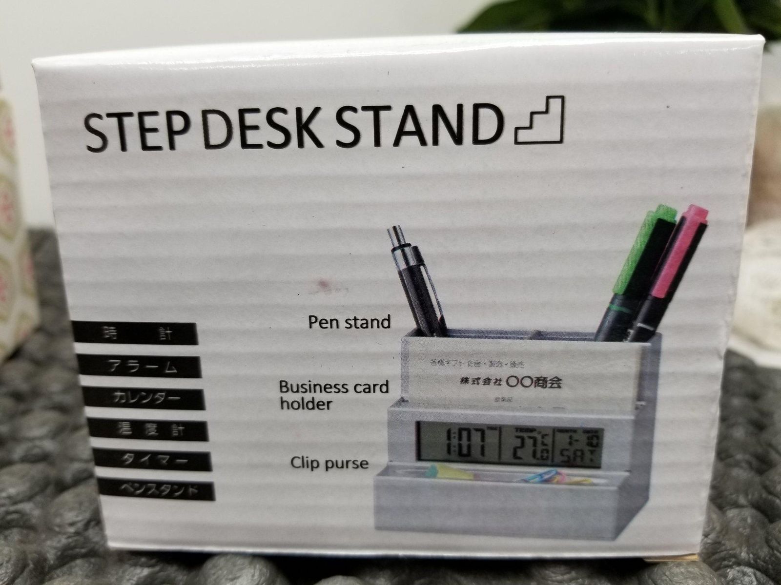 ペンスタンド ステップデスクスタンド 時計 アラーム カレンダー 温度計 タイマー機能付き 17個まとめ売り A8391B10