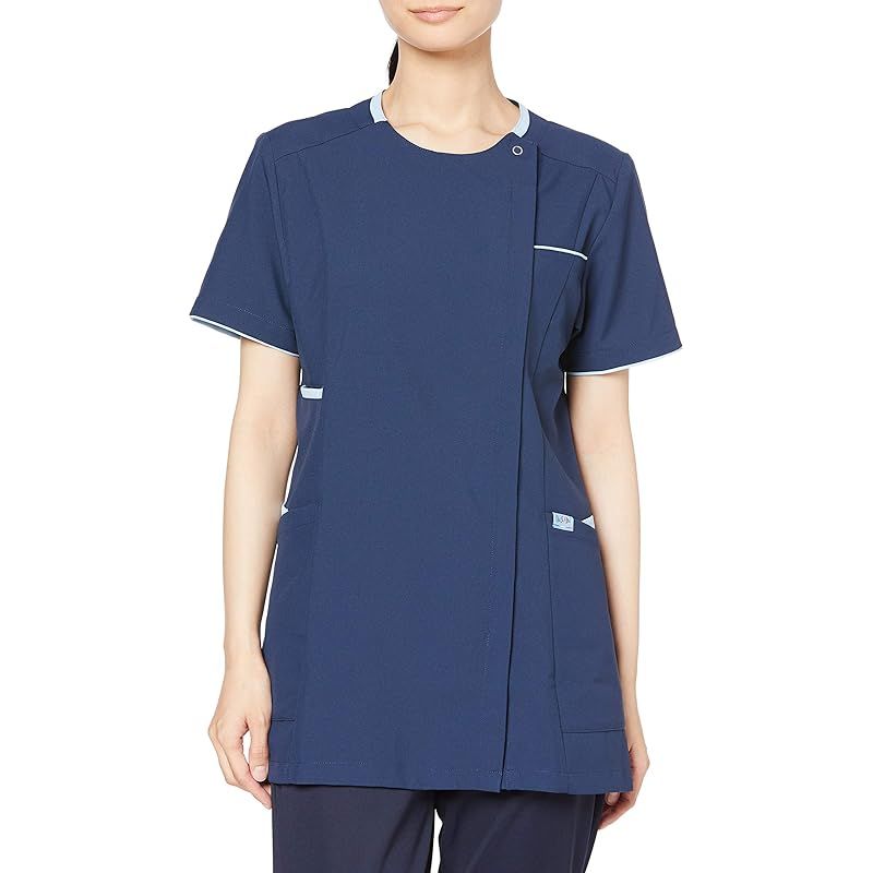 ミッシェルクラン 女性 レディース ファスナースクラブ 透防止 制電 制菌 工業洗濯対応 MK0039 C-5 ネイビー×サックス M 0