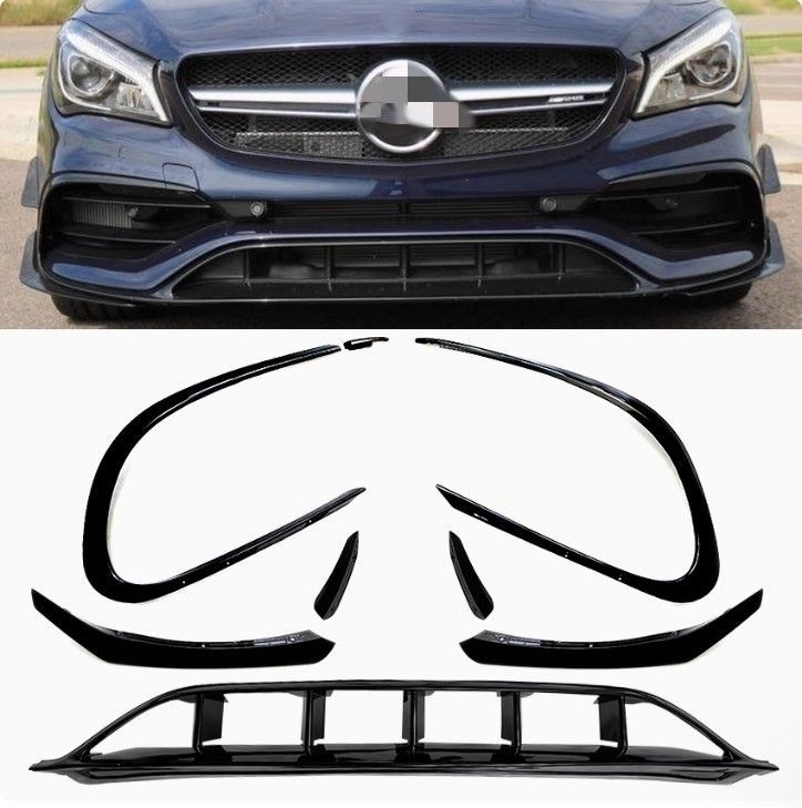 メルセデス ベンツ CLA C117 後期 2015－2019年 CLA200 220 フロントバンパーリップカバーベゼル カバー 8個セット 外装