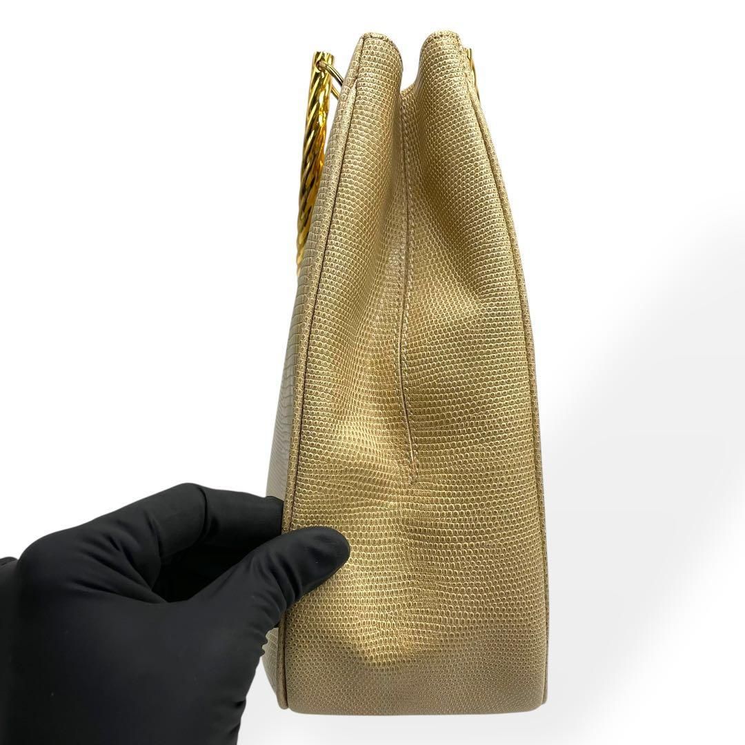 美品 WAKO 銀座和光 フォーマル ハンドバッグ ゴールドハンドル レザー