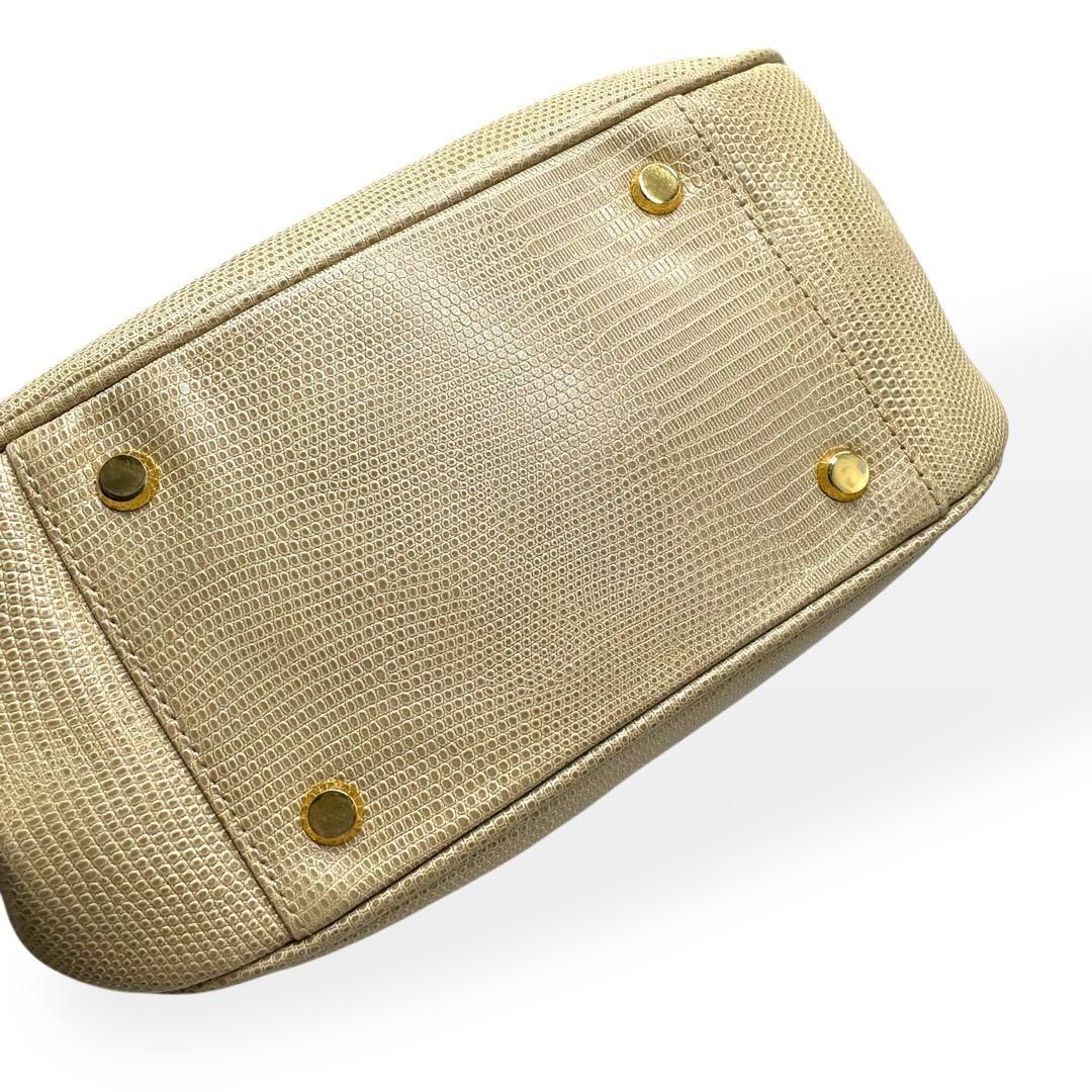 美品 WAKO 銀座和光 フォーマル ハンドバッグ ゴールドハンドル レザー