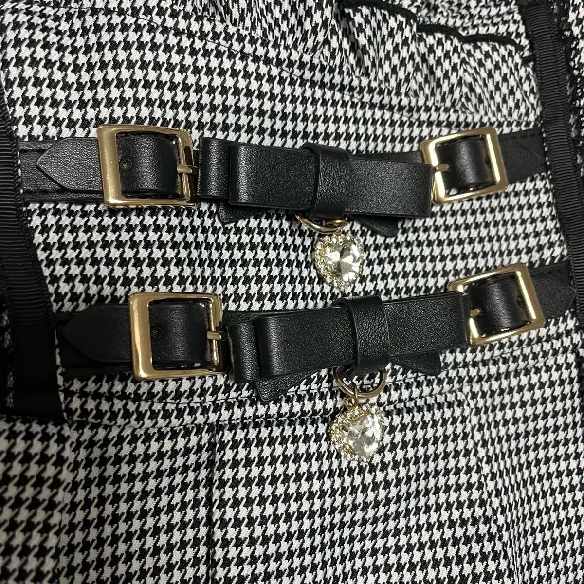 リズリサ 2連ベルト スカート 千鳥 量産型 地雷系 量産型 地雷系 GULLKHAN_COM