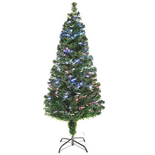 life_mart 光るクリスマスツリー ファイバーツリー ライト不要 幻想発光 選べる5サイズ 90～210cm LED内蔵 自動カラーチェンジ 折りたたみ式 組立簡単 省エネ 収納ラクラク グリーン 180cm mp