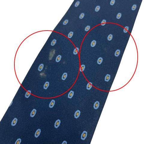 プラダ PRADA ネクタイ ワイドタイ 総柄 絹 シルク 紺 ネイビー ライト