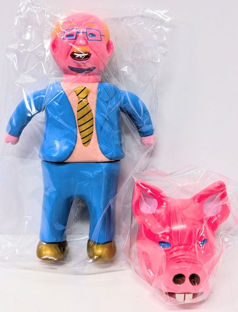 PARADAISE 猛獣人間アクションソフビフィギュア デハラユキノリ アバウトアニマルズ サトシ ヤマモト ブタマスク ピンク