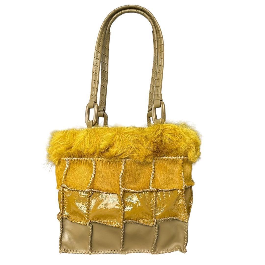JAMIN PUECH ファー パッチワーク レザー ハラコ トートバッグ ファーバッグ☆ジャマンピュエッシュ☆JAMIN PUECH 美品 JAMIN PUECH