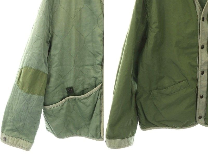 サイ SCYE N|P Light Taffeta Garment Dyed Shell Jacket ノーカラージャケット キルティング 中綿 40 カーキグリーン |ES OS SH USTAUSTRALIA_COM_AU