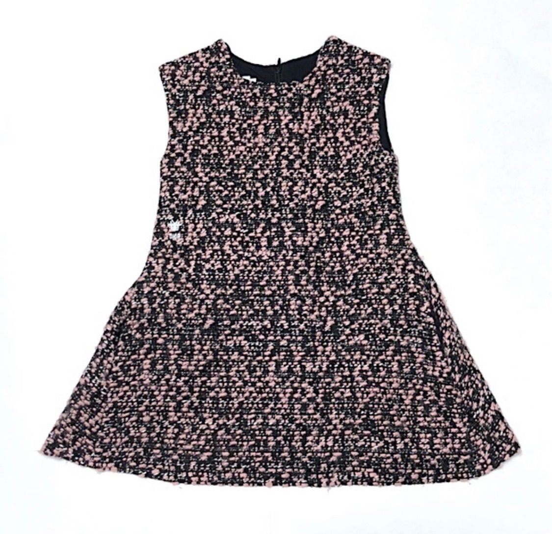 早い者勝ち レベチです Dior ディオール キッズ ツイード ワンピース 6A 120 女の子 蜂 BEE ロゴ Aライン フォーマル 発表会 入学式 2A48