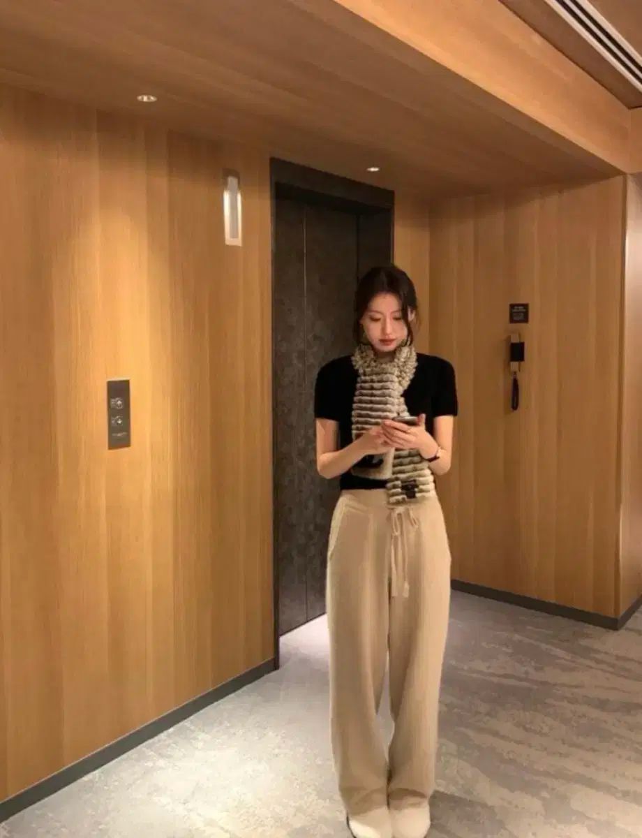 ルプレーン カシミア ニット パンツ ベージュ ショート