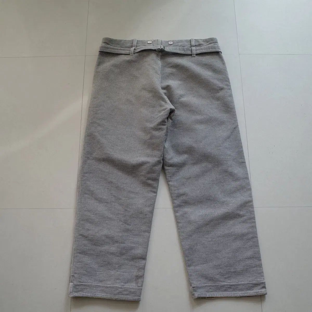 50 s-60 s フレンチ ヘビーコットン ハウンドトゥース シンチバッグ ワークパンツ