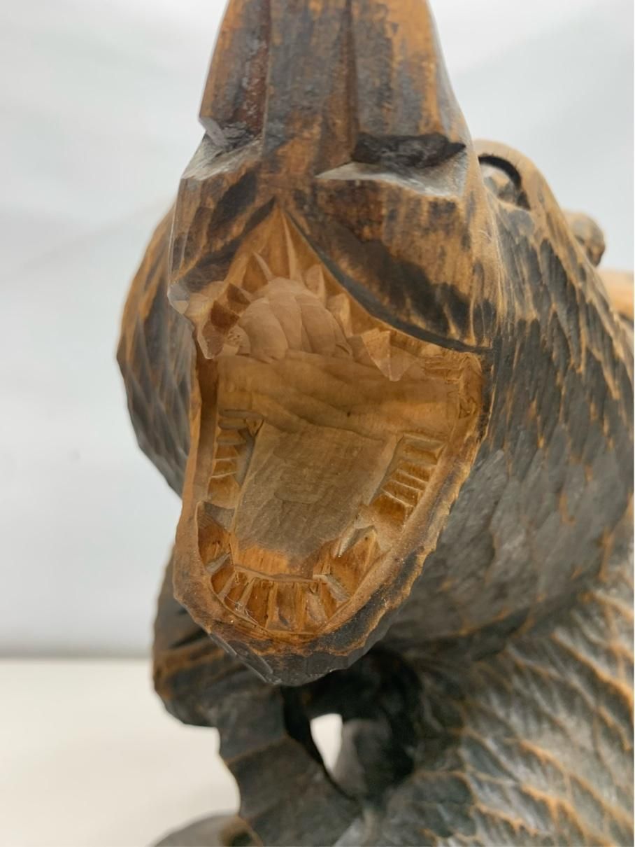 特大 木彫りのくま 彫刻 アイヌ民芸 インテリア ヴィンテージ アンティーク レトロ A9297B10