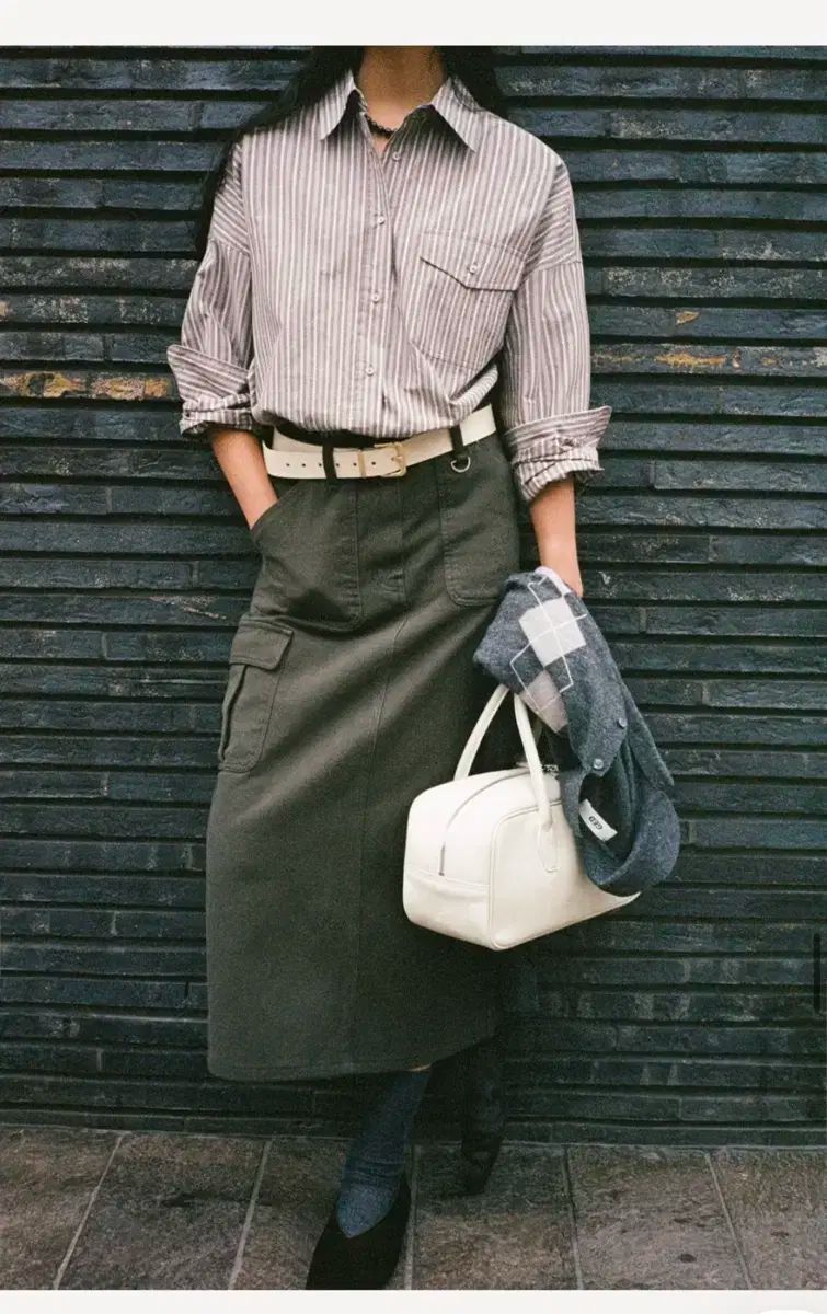 GED ロング スカート カーキ ミディアム サイズ