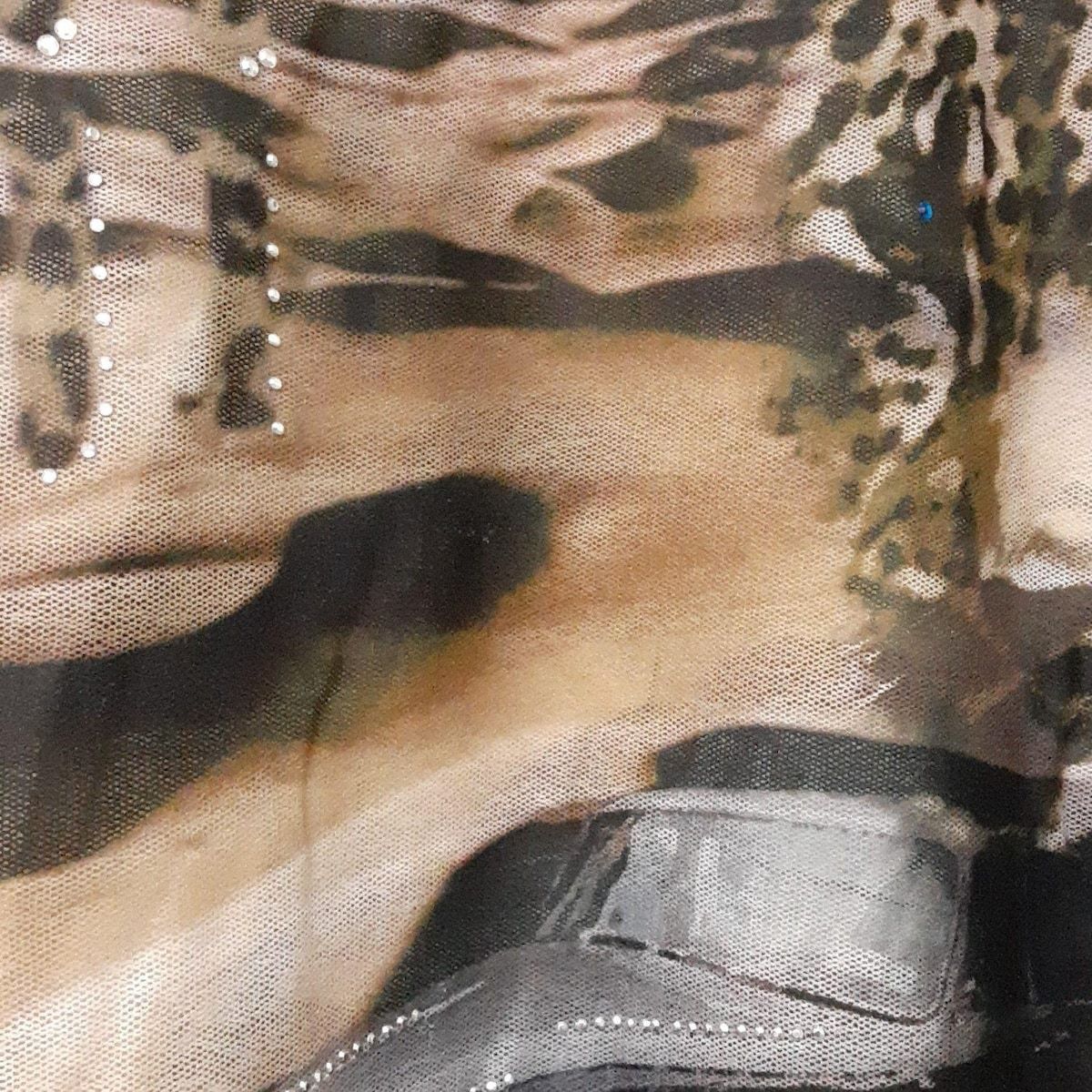 ブルー×ブラウン×マルチ クルーネック