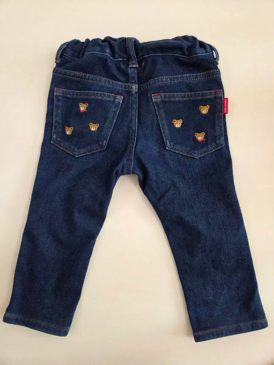 ミッキーハウス 80 ぷち顔 刺繍 ストレッチ デニム