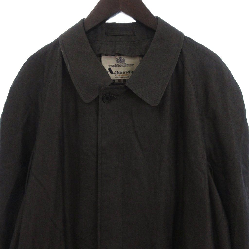 アクアスキュータム AQUASCUTUM ステンカラーコート ロング 比翼 裏地