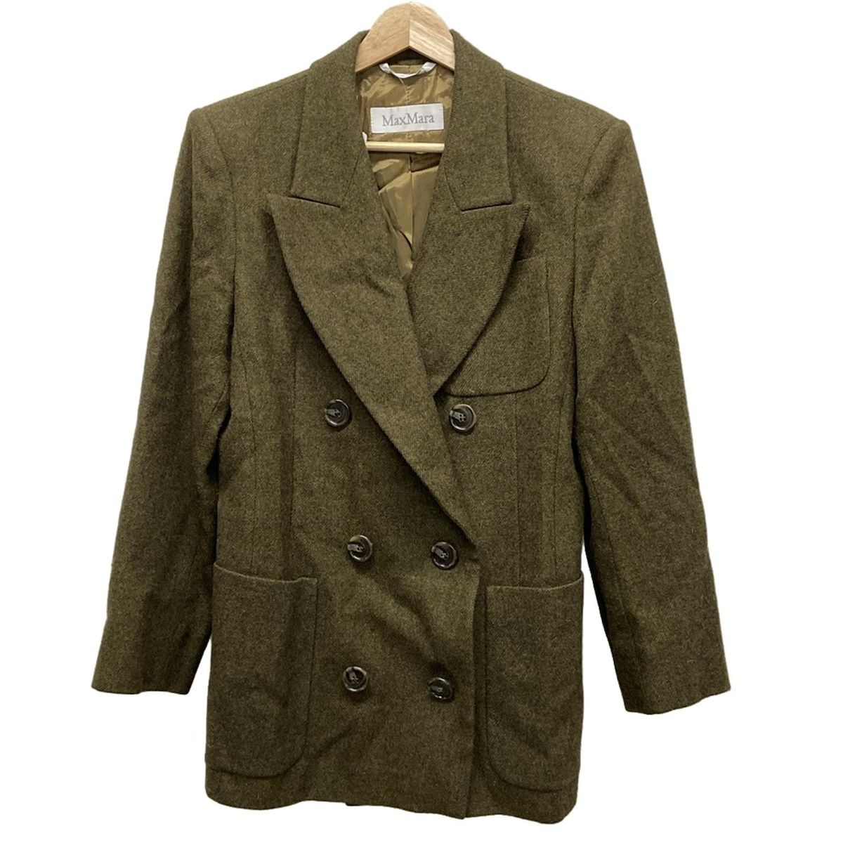 Max Mara マックスマーラ ジャケット サイズ40 M レディース - カーキ 長袖|ニット|ダブル|秋|冬