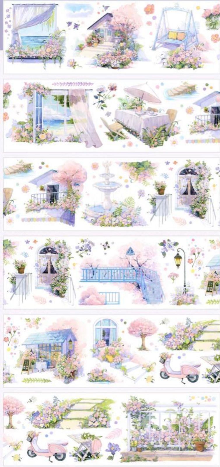 贝壳光 风吟小巷 7cm×10m 海外マスキングテープ 贝壳光 风吟小巷 7cm×10m 海外マスキングテープ 海外マステ 窓