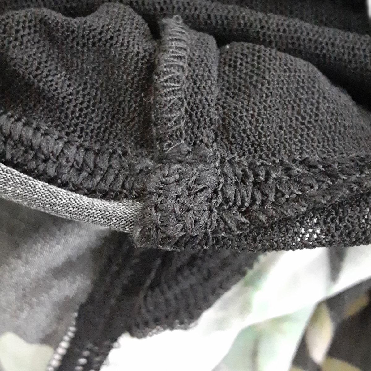  イタリヤ チュニック サイズ13 L レディース - 黒×グリーン×マルチ クルーネック 長袖 ラインストーン フラワー 花 豹 シースルー 半袖 チュニック