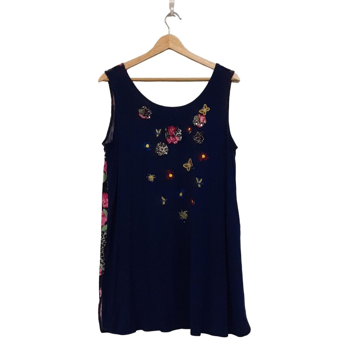 伊太利屋 イタリヤ チュニック サイズ13 L レディース - ダークネイビー×黒×マルチ