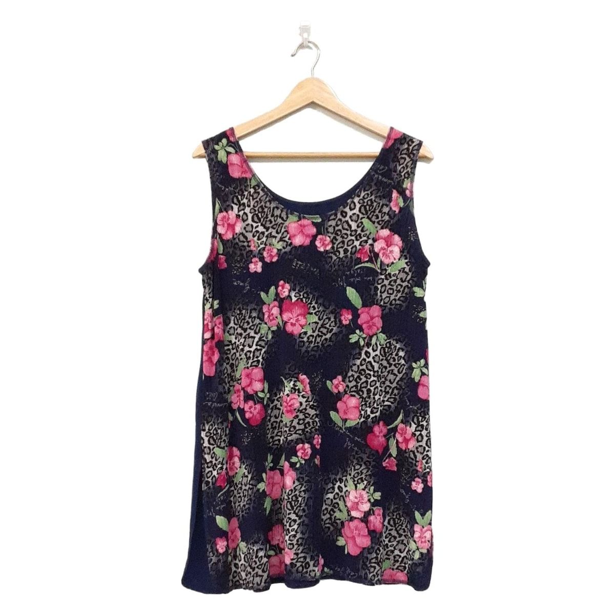 伊太利屋 GKITALIYA イタリヤ チュニック サイズ13 L レディース - ダークネイビー×黒×マルチ