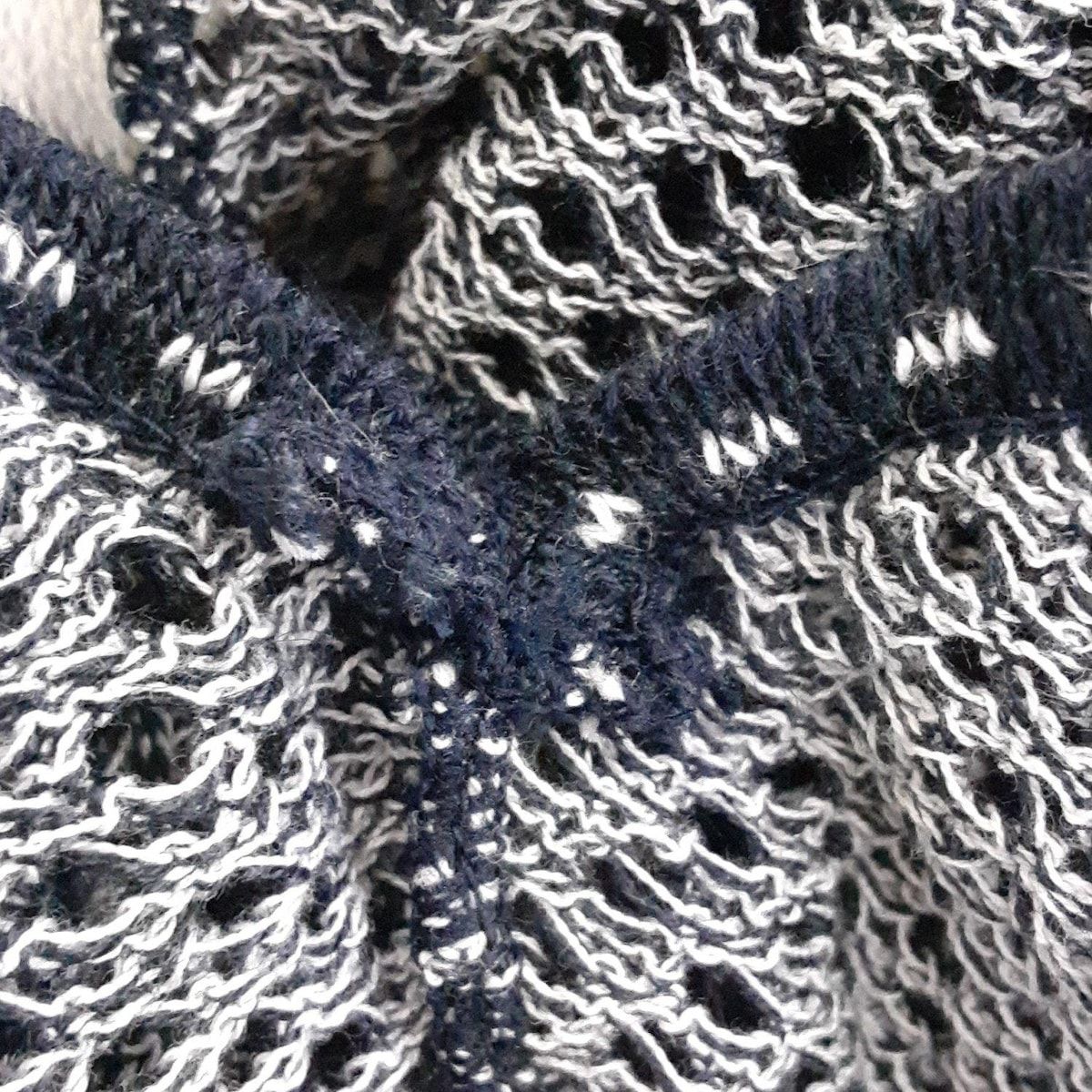  伊太利屋 イタリヤ チュニック サイズ11 M レディース - 白×黒 クルーネック 半袖 ニット ボーダー 錨 ビーズ 半袖 チュニック