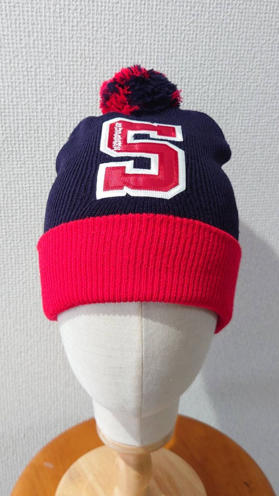  Supreme カナダ製 Team Beanie Navy Red ニット帽 ビーニー 帽子