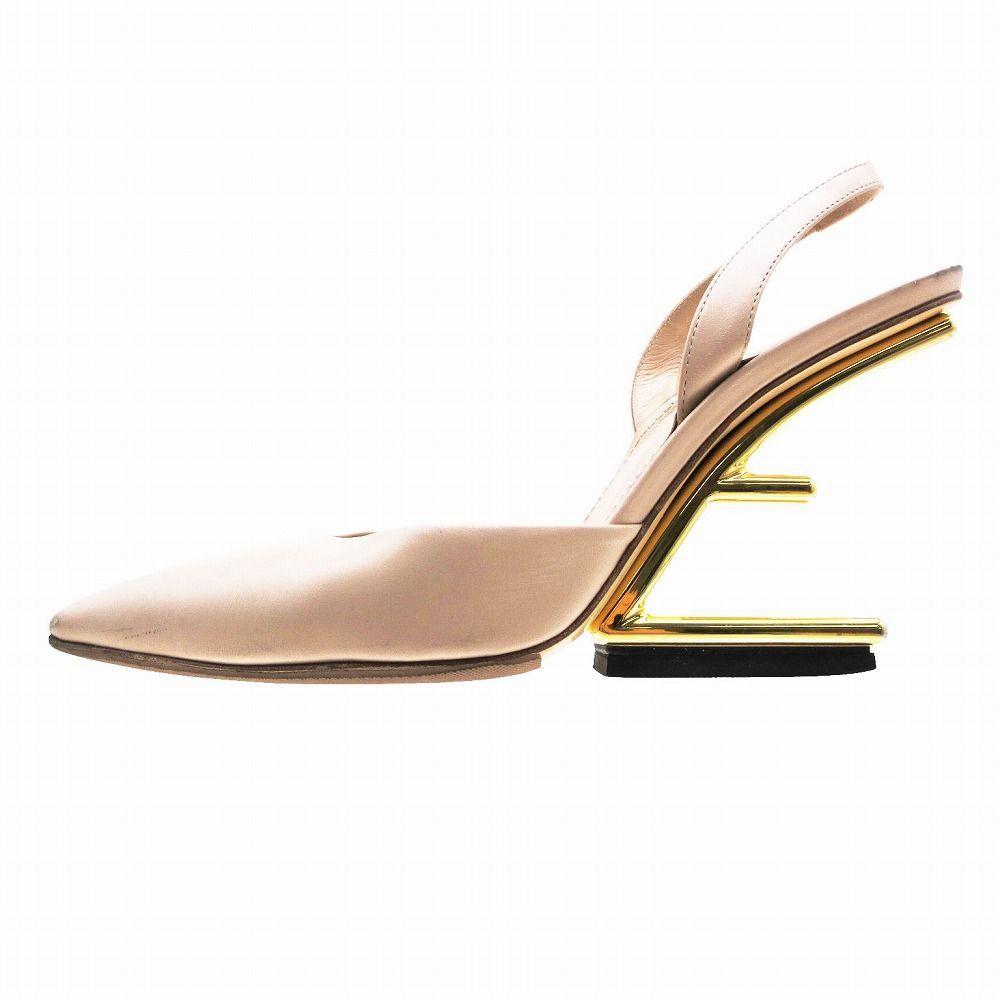 [新品]FENDIベージュ ポインテッドトゥ ハイヒール FENDI フェンディ ファースト パンプス ポインテッドトゥ バック