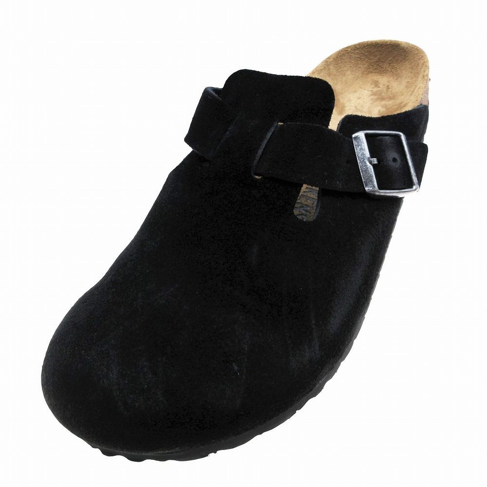 BIRKENSTOCK ビルケンシュトック ボストン スエード サンダル Boston サボ シューズ サイズ41 26.5cm ブラック 黒 メンズ