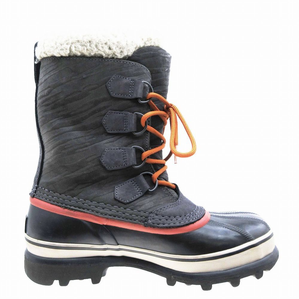 ソレル SOREL CARIBOU FAUX FUR WINTER BOOTS カリブー ウィンターブーツ スノーブーツ アウトドア 靴 25cm 黒 メンズ