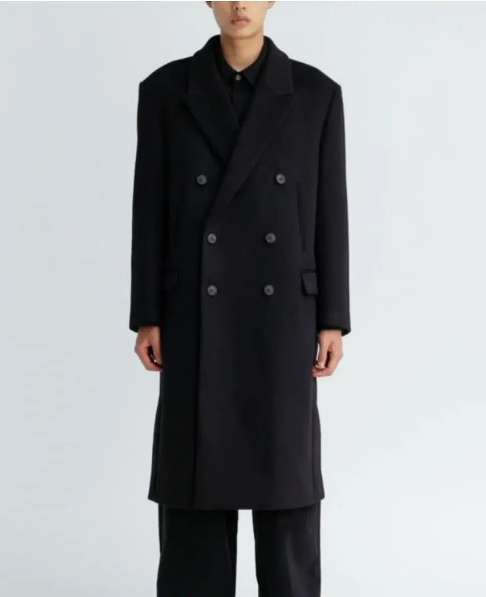 EQL ポケット ダブル ブレステッド コート ブラック XL