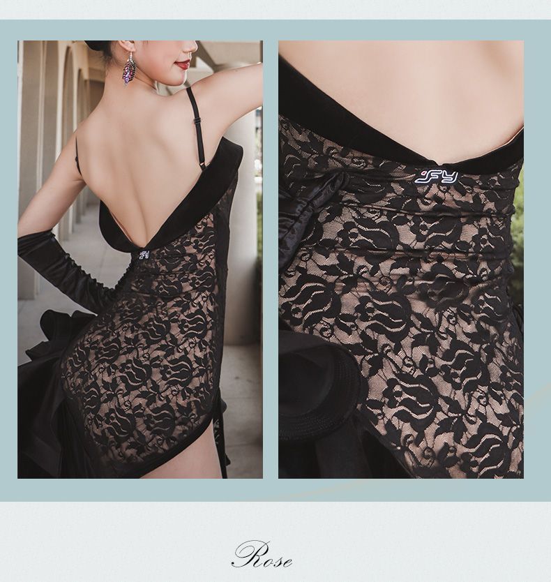 ALW267 レーススリットドレス