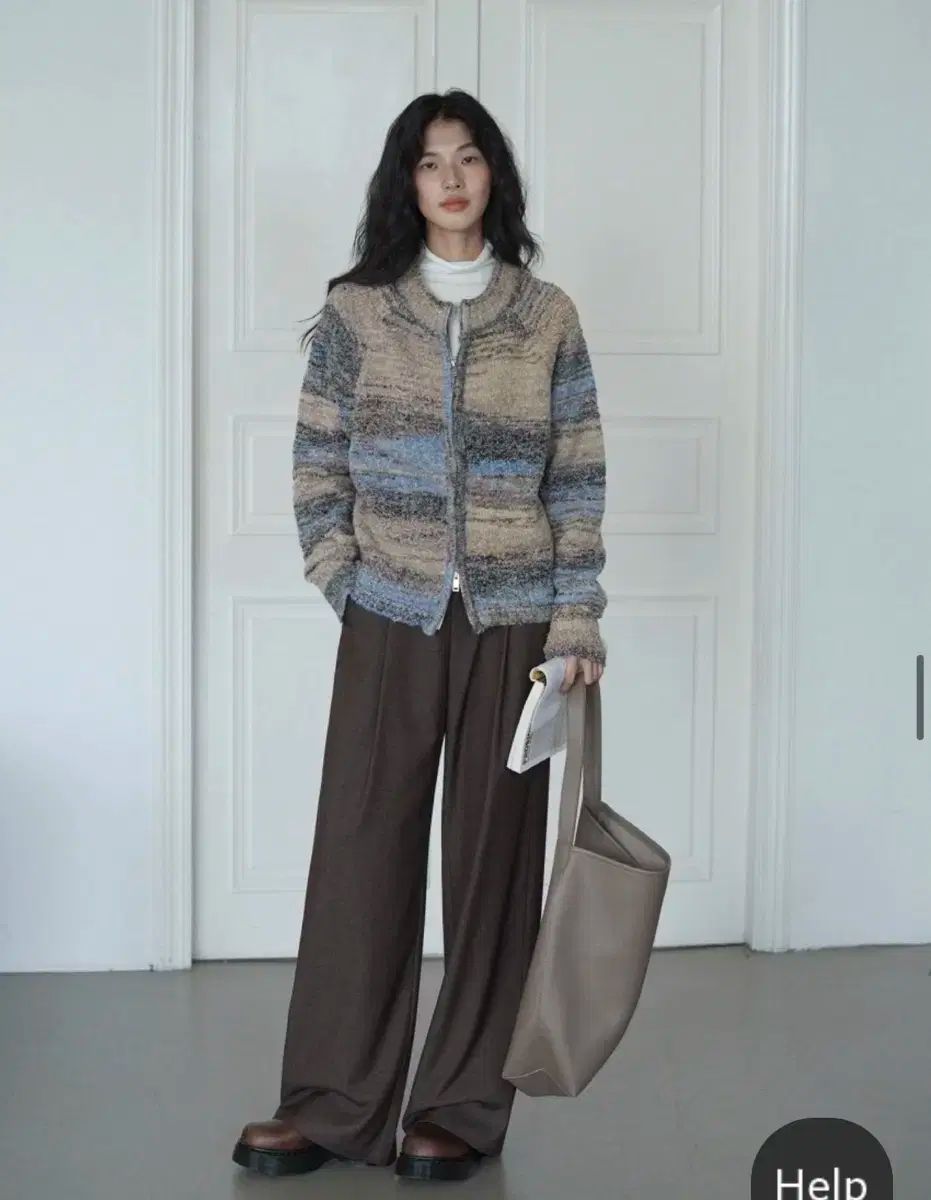 neverseenbefore モカ ブラウン ワイド スラックス s