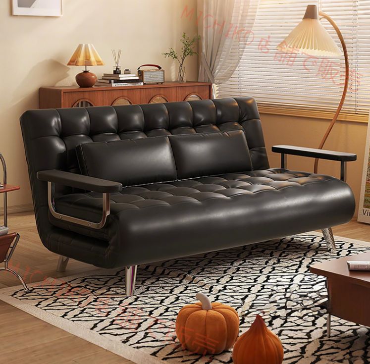 ソファーベッド 折りたたみソファーベッド 3way 背もたれのアームレストは90°～180°に調節 リクライニング 一人暮らし ロータイプ カウチスタイル リビングルーム 書斎 オフィスのソファに適して抱き枕付き