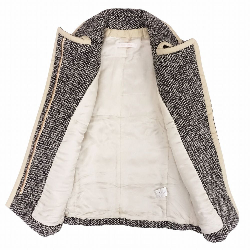 美品 SEE BY CHLOE トリミング ツイード ショート丈 コート ダブル 