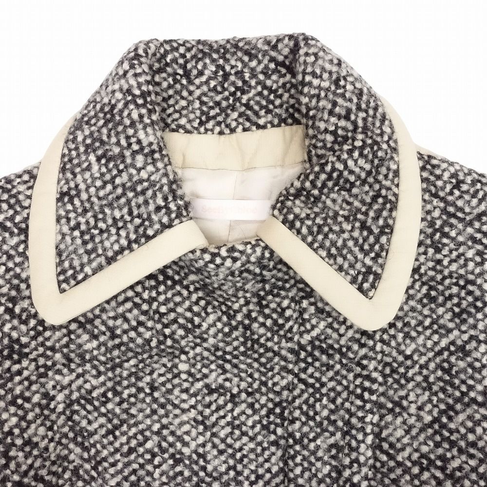 美品 SEE BY CHLOE トリミング ツイード ショート丈 コート ダブル 