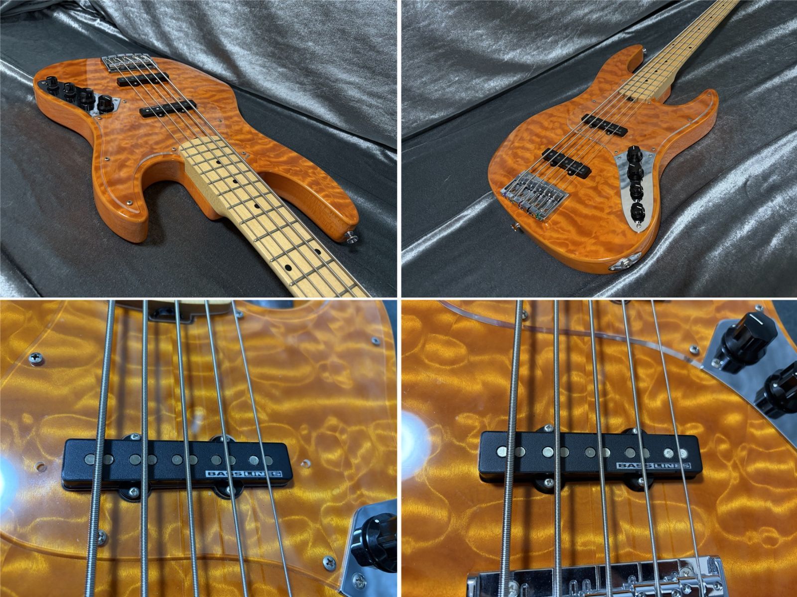 美品 EDWARDS E-AM-145QM エドワーズ 5弦モデル セイモアダンカンPU