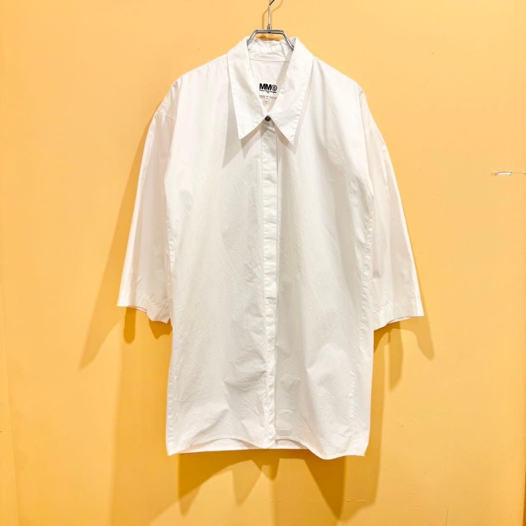 MM6 七分丈シャツ 袖テープ ホワイト 40 イタリア製