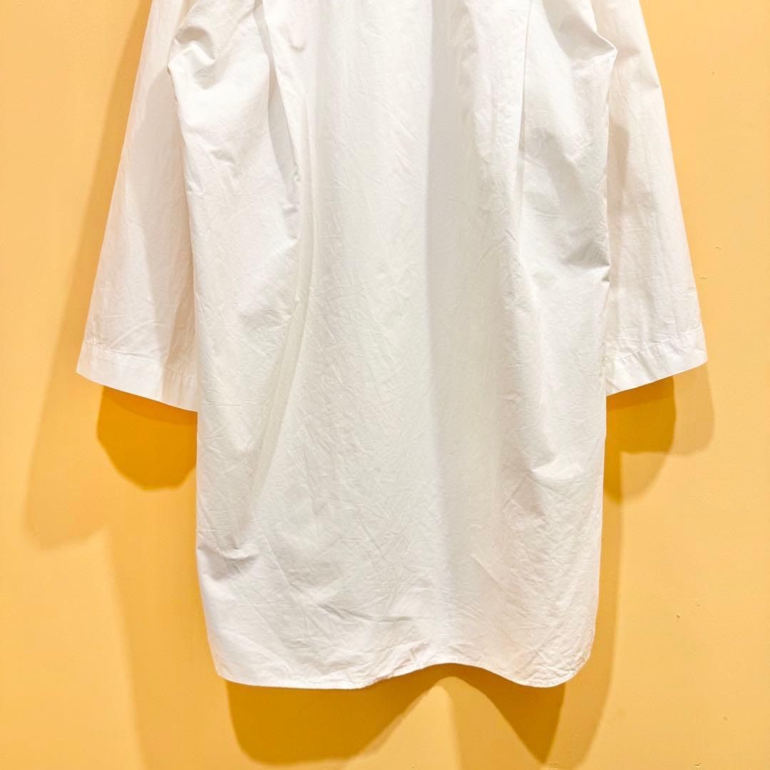 MM 6 七分丈シャツ 袖テープ ホワイト 40 イタリア製 五分袖 七分袖 シャツ ブラウス
