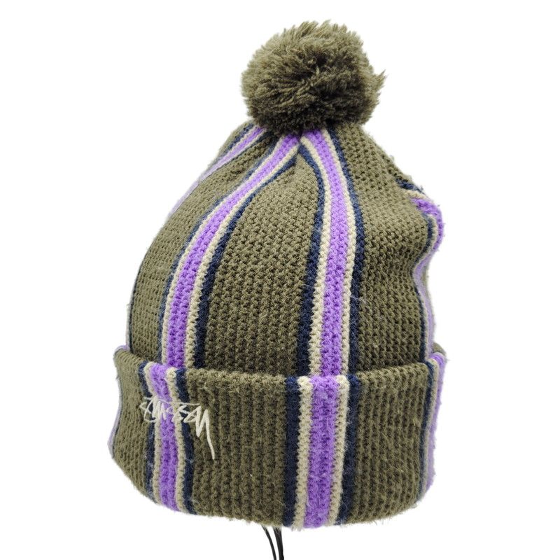 品 STUSSY ステューシー STRIPED POM BEANIE 1321079 ストライプ ビーニー ニット帽 帽子 185-251028-as-39-izu
